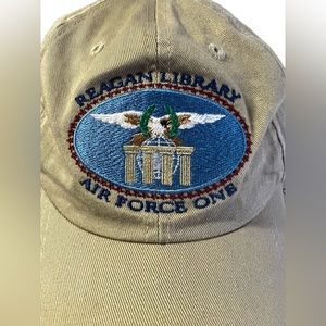VINTAGE REAGAN LIBRARY AIR FORCE ONE ADJUSTABLE HAT WITH EAGLE EMBLEM ON FRONT